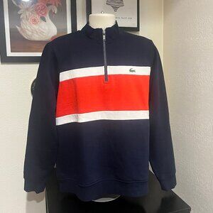 Lacoste Quarter Zip – Navy/Red/White (Size 6 / XL)